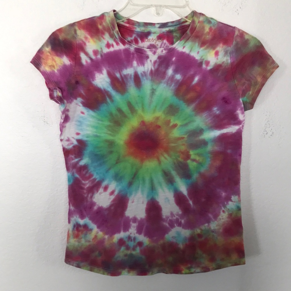 CAT & JACK TIE DYE T-SHIRT GIRLS SIZE L 10/12